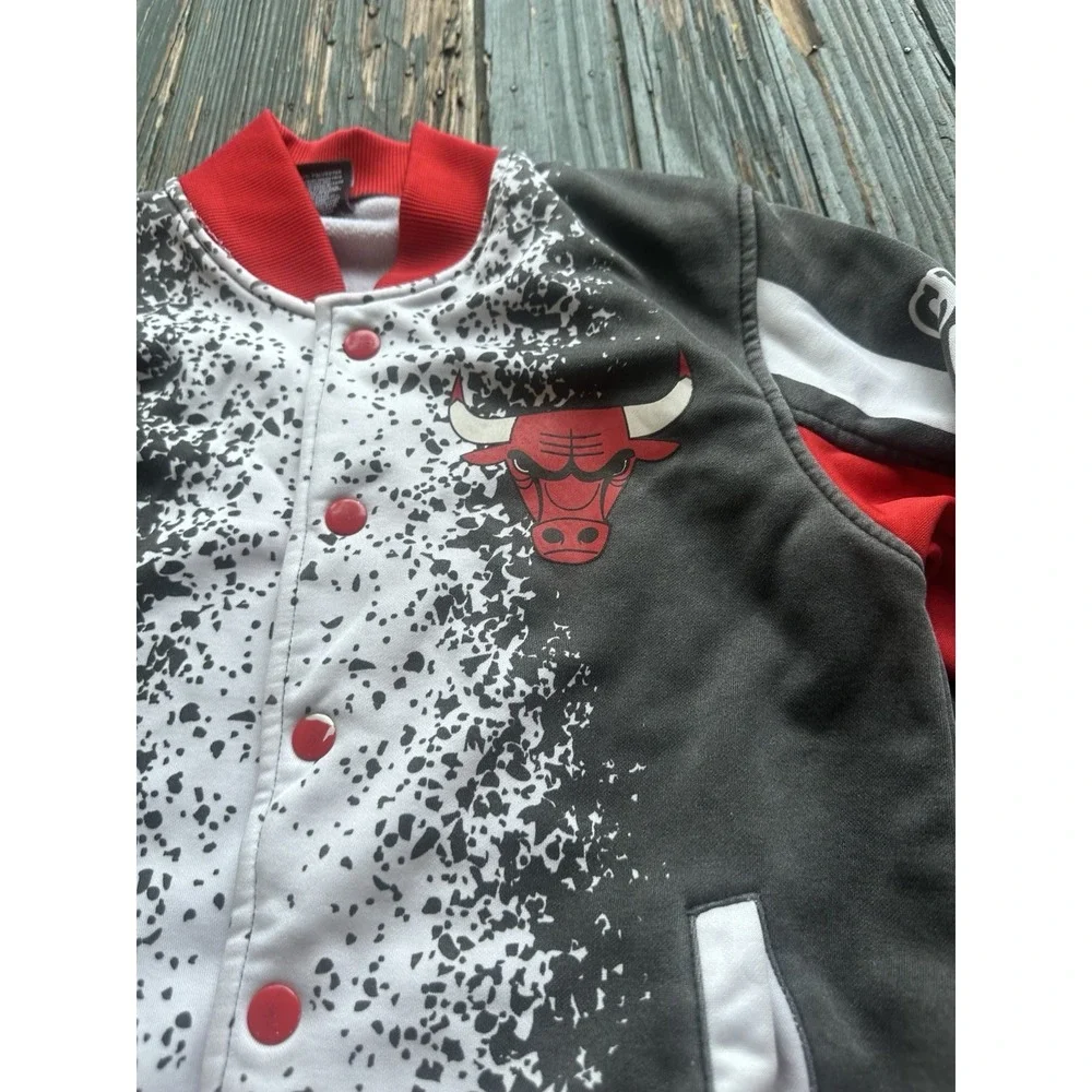 Chicago Bulls All Over Print Multi Color‎  Buttons Jacket NBA Kids 10/12